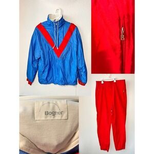 Vintage Bogner Ski Suit Tracksuit 90s USA Colorblock Anorak Jacket Pants Set